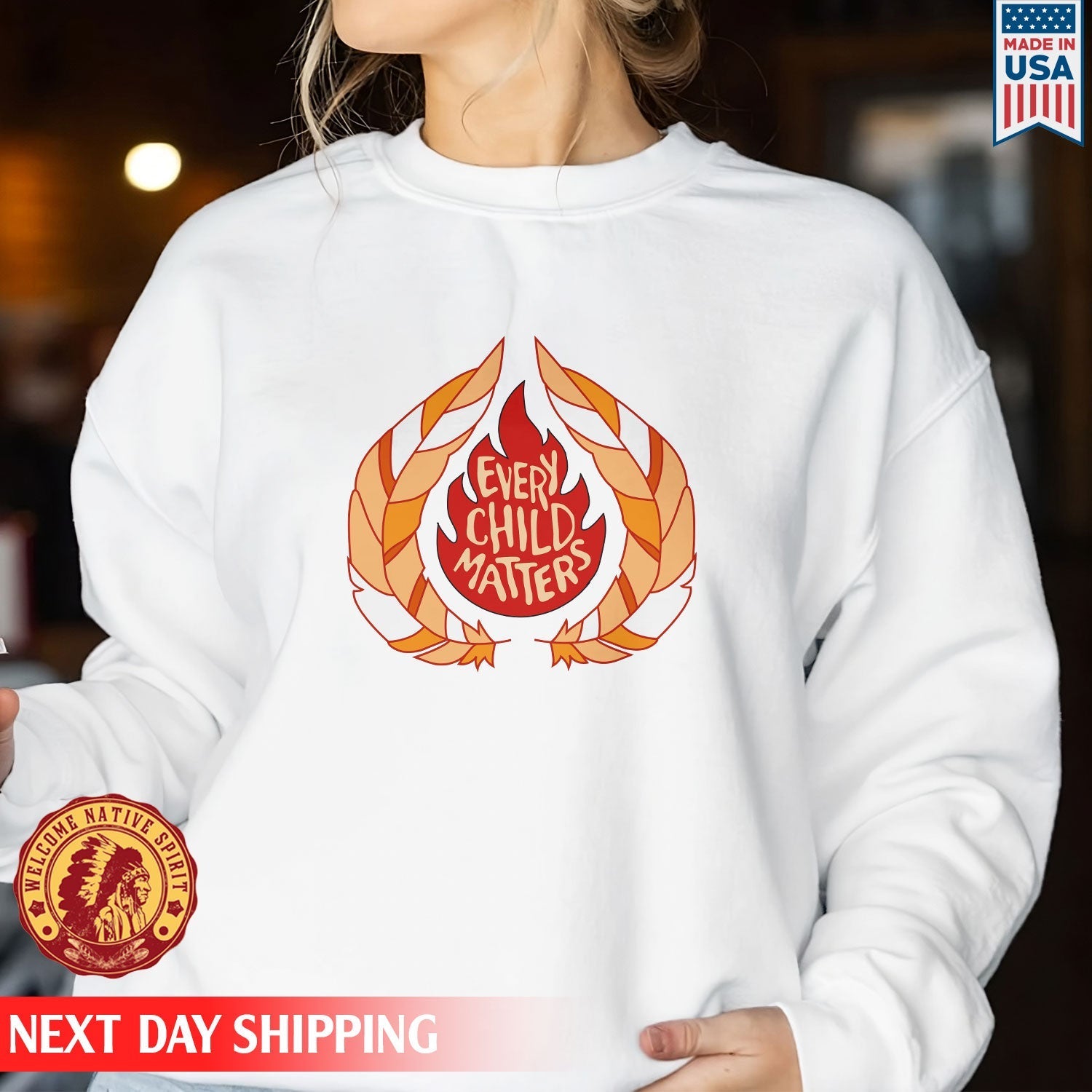 Every Child Matters Fire Orange Shirt Day Unisex T-shirt/Hoodie/Sweatshirt