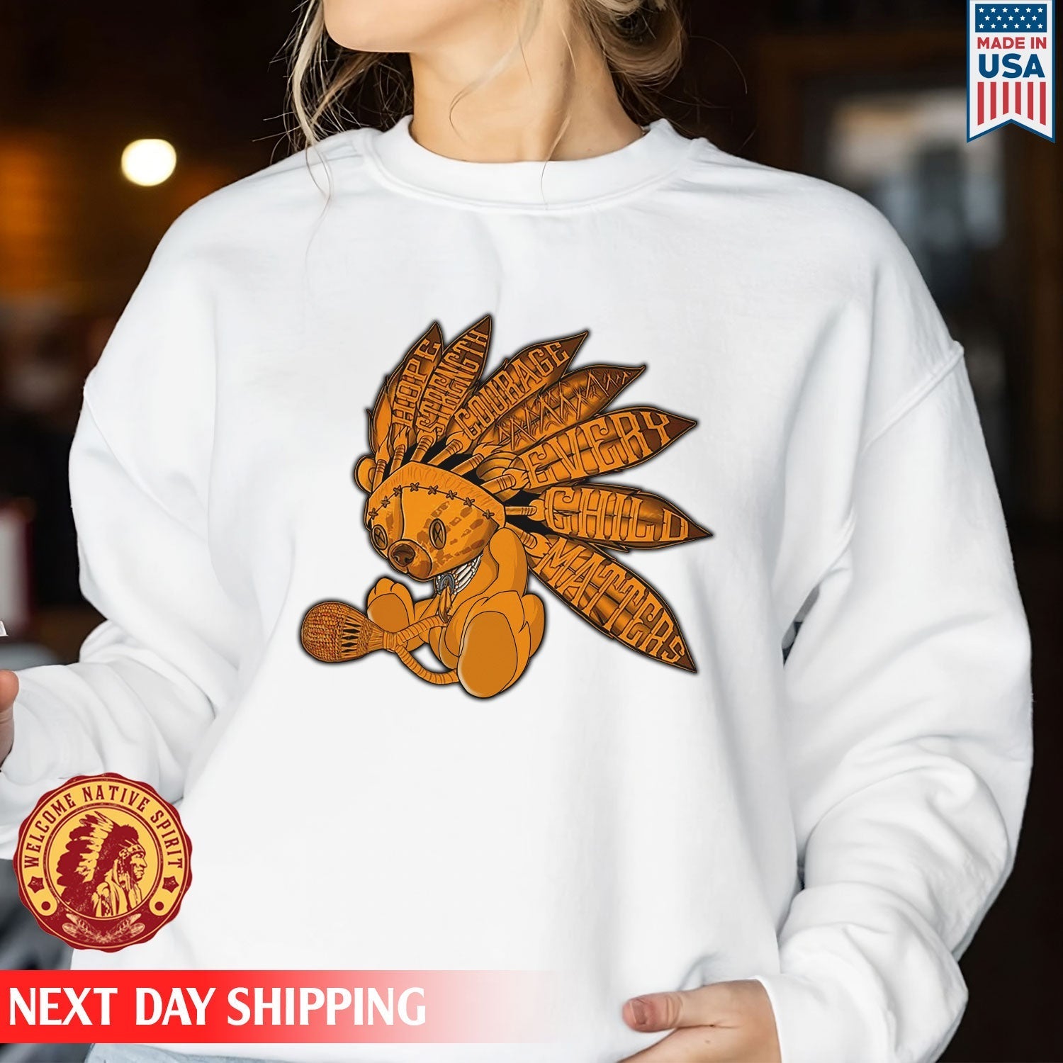 Every Child Matters Feather Indigenous Orange Shirt Day Unisex T-shirt/Hoodie/Sweatshirt
