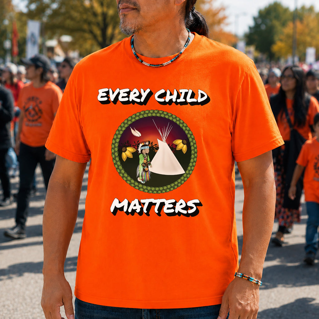 Every Child Matters Indigenous Child & Tipi Orange Shirt Day Unisex T-shirt/Hoodie/Sweatshirt
