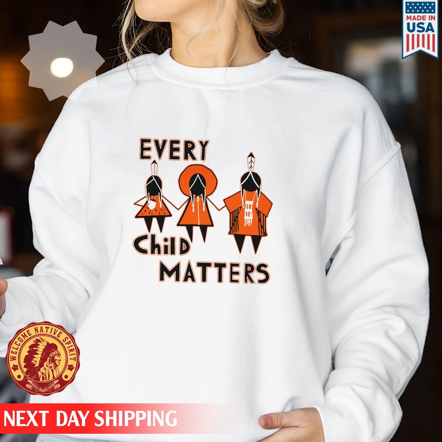 Every Child Matters Three Children Together Wear Orange Day Unisex T-shirt/Hoodie/Sweatshirt