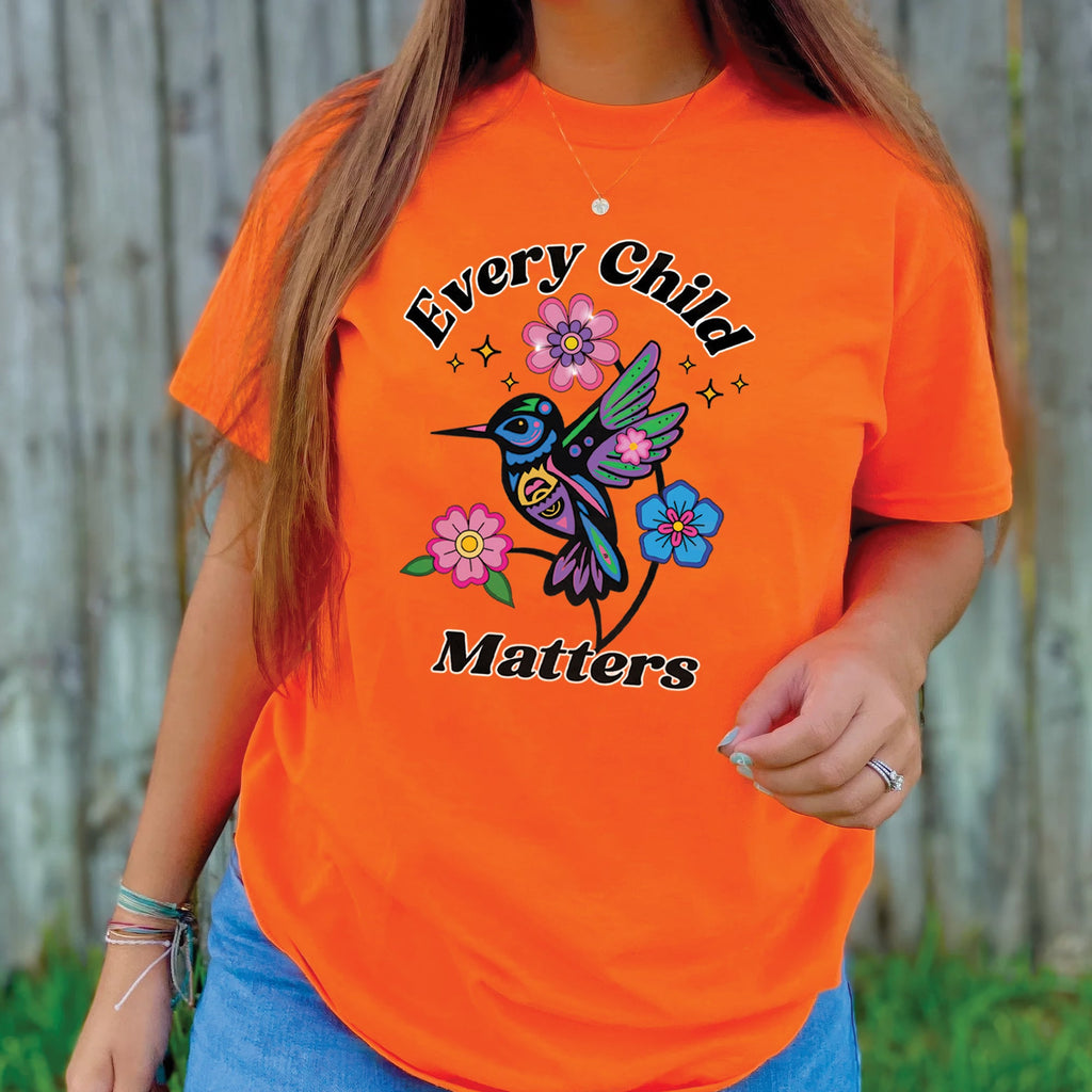 Every Child Matters Hummingbird Orange Native American Unisex T-shirt/Hoodie/Sweatshirt