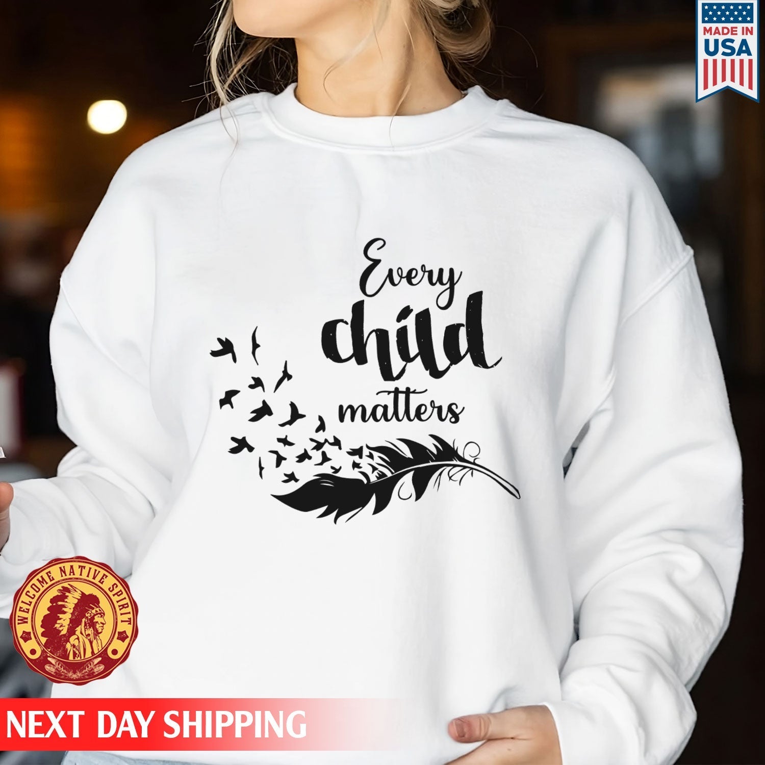 Every Child Matters Black Feather For Orange Day Native American Unisex T-shirt/Hoodie/Sweatshirt