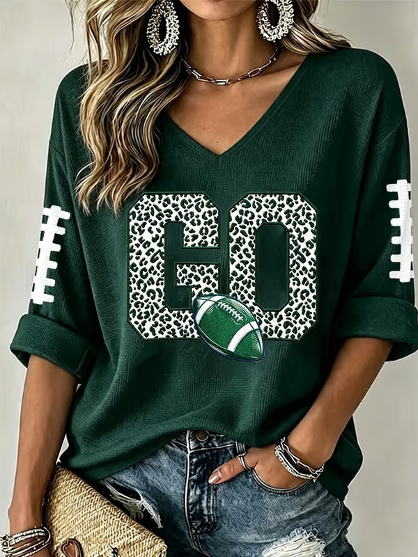 Women's Rugby-Print Top