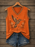 Women's Orange Shirt Day Print Casual Vest