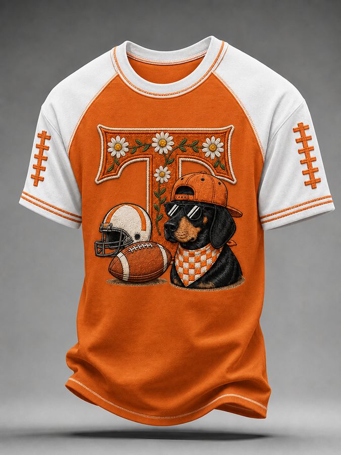 Men'S Football Fan Printed Short Sleeved T-Shirt
