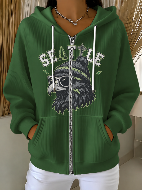 Women's Crew Neck Printed Sweatshirt