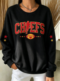 Women'S Football Print Casual Sweatshirt