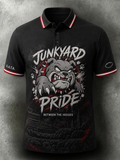 Men'S Retro Football Print Polo T-Shirt
