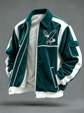 Men'S Casual Football Printed Zipper Jacket Jacket