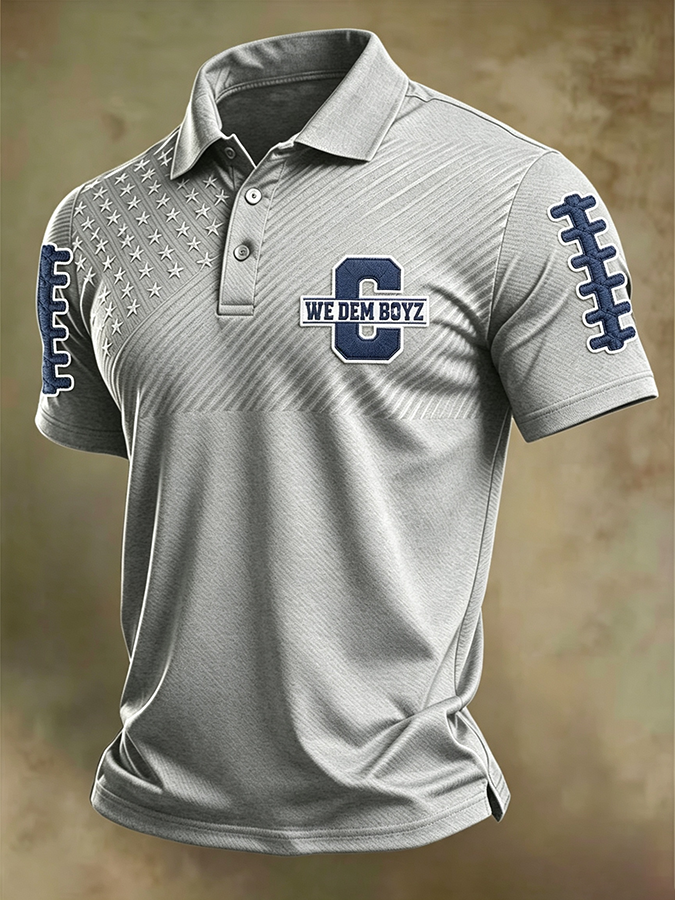 Men'S Retro Football Polo Shirt