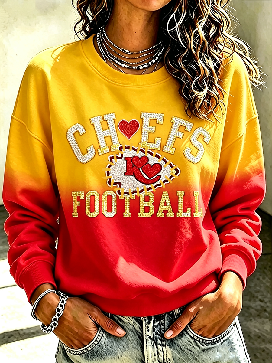 Women's Football Printed Casual Sweatshirt