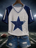 Women's Football Print Casual T-Shirt