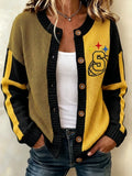 Women's Football Print Knit Cardigan