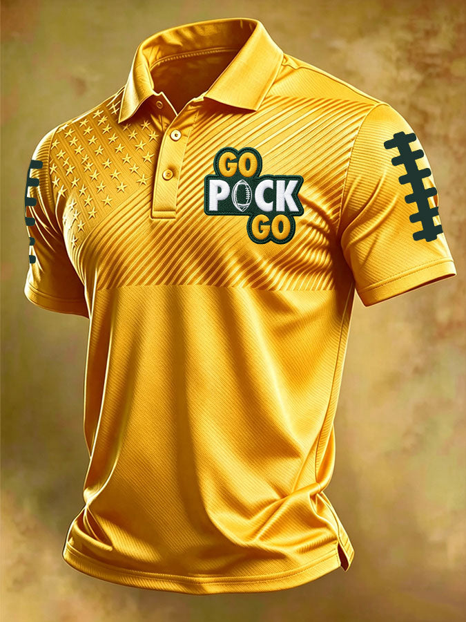 Men'S Football Printed Polo Shirt