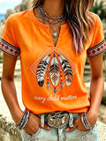 ❤️Buy 3 Get 20% Off❤️Women's Retro Orange Shirt Day Print T-shirt