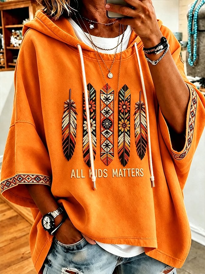 Women's  Retro Orange Shirt Day Print T-shirt