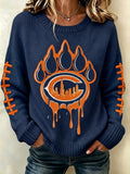 Women'S Football Print Casual Sweatshirt