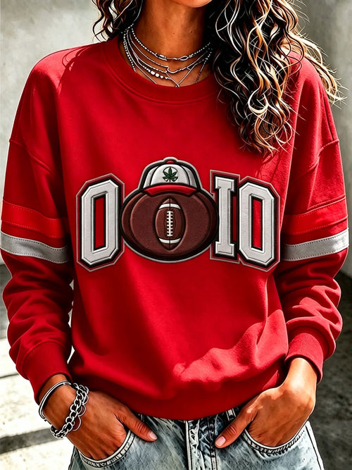 Ladies' Rugby Printed Round Neck T-Shirt