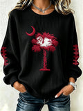 Women'S Football Print Checkered Sweatshirt