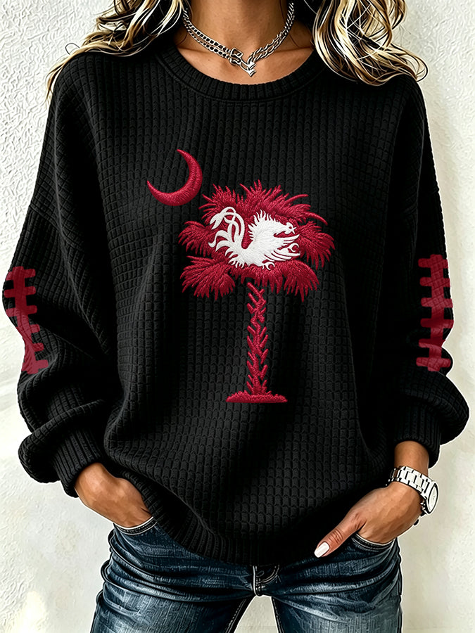 Women'S Football Print Checkered Sweatshirt