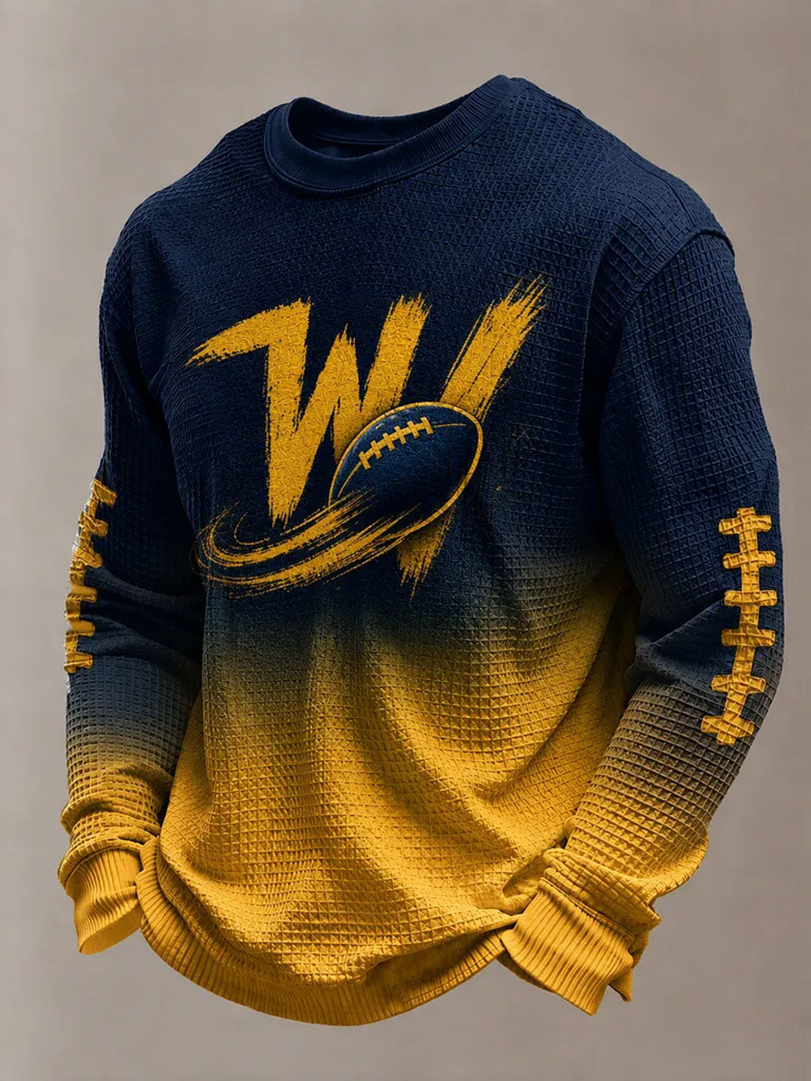 Men'S Football Printed Waffle T-Shirt