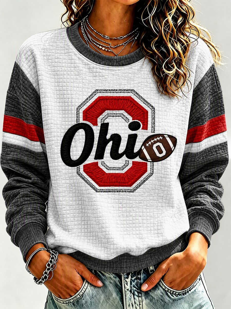 Ladies' Rugby Printed Round Neck T-Shirt