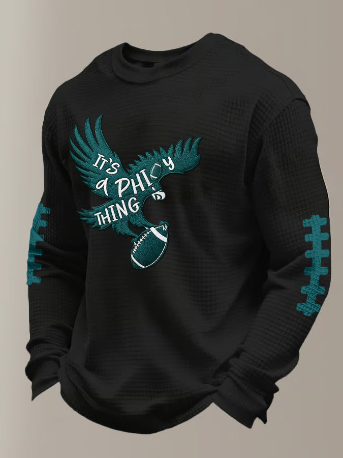 Men's Football print waffle T-shirt