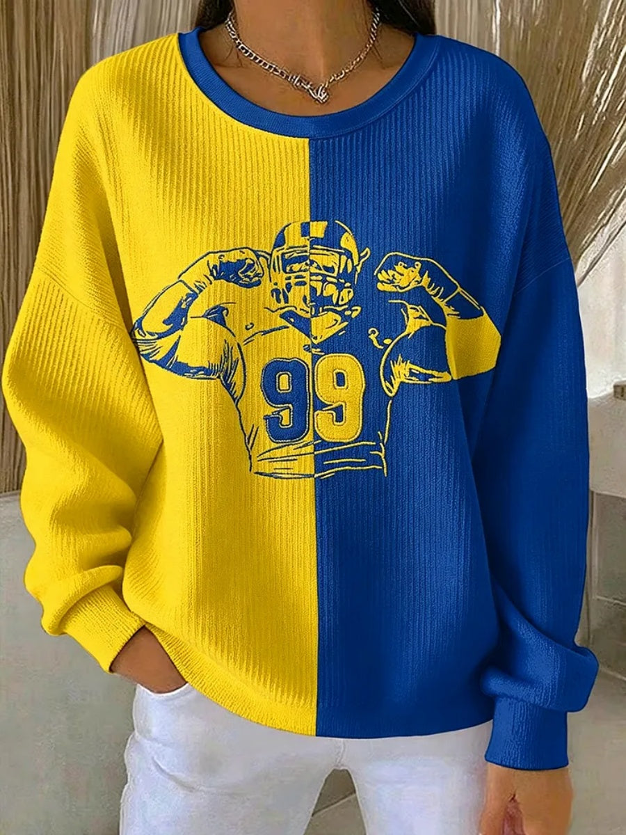 Women'S Football Print Casual Sweatshirt