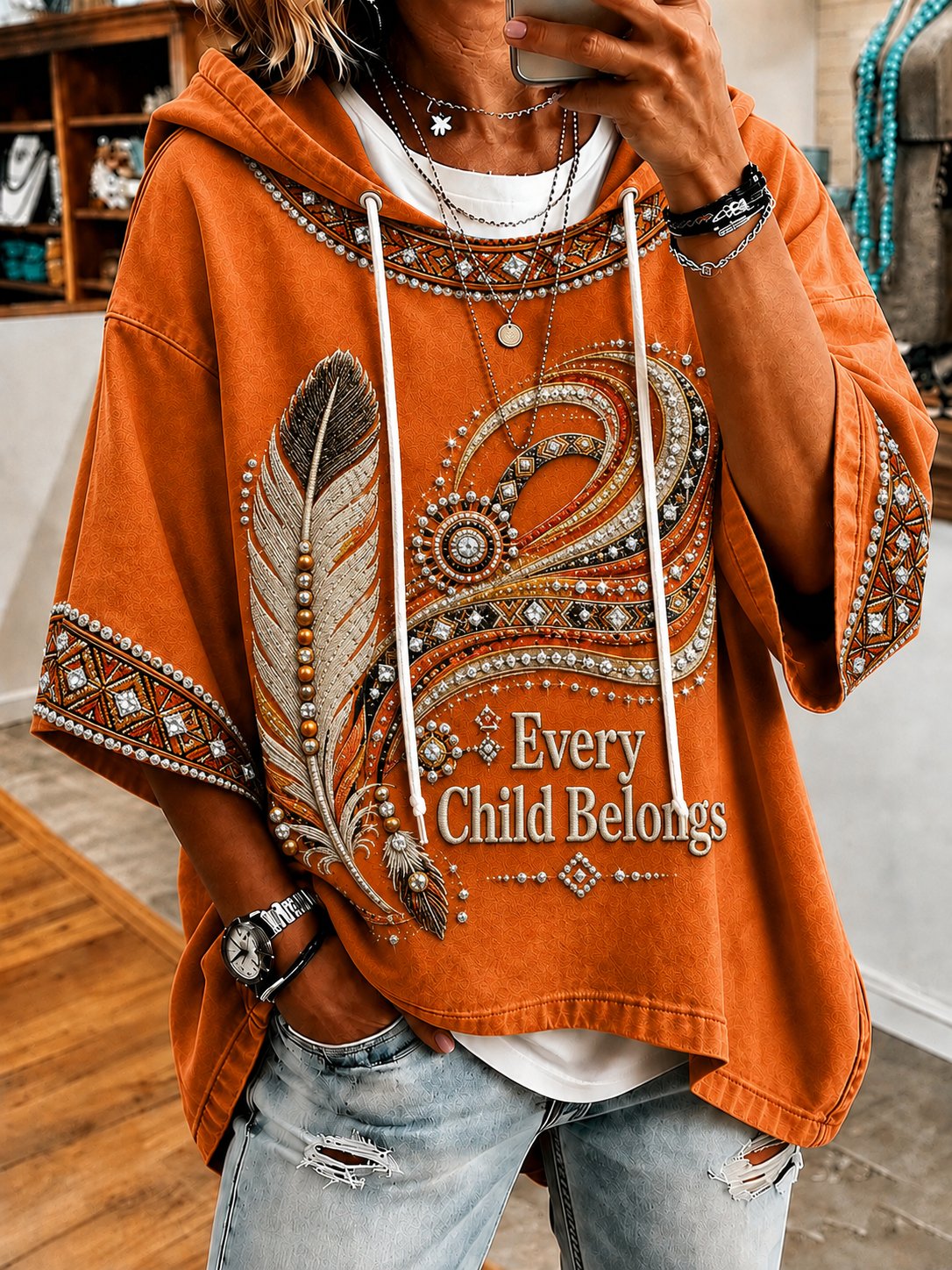 Women's Orange Shirt Day Printed Top