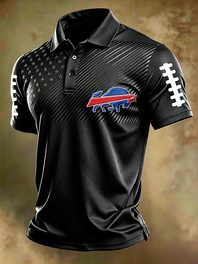 Men'S Football Printed Polo Shirt