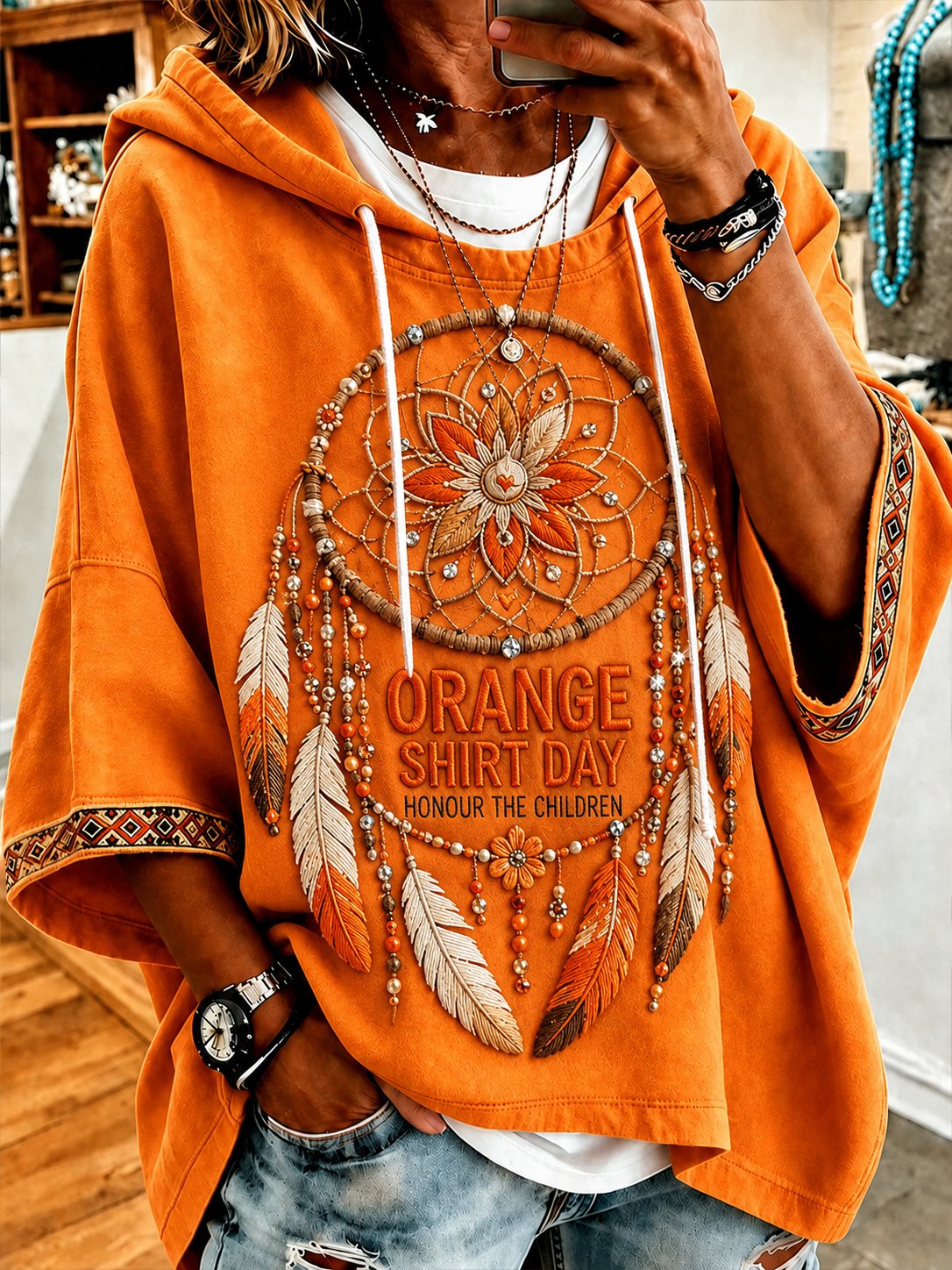 Women's Orange Shirt Day Print Hoodie