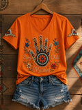 Women's  Retro Orange Shirt Day Print T-shirt
