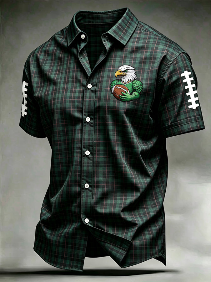 Men's Football Printed Lapel Shirt
