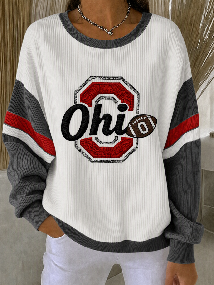 Women'S Football Fan Printed Vintage Hoodie
