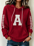 Women'S College Football Printed Hooded Sweatshirt