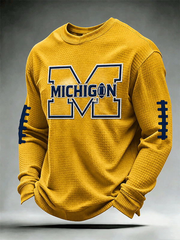 Men'S Football Enthusiast Sports Waffle Top
