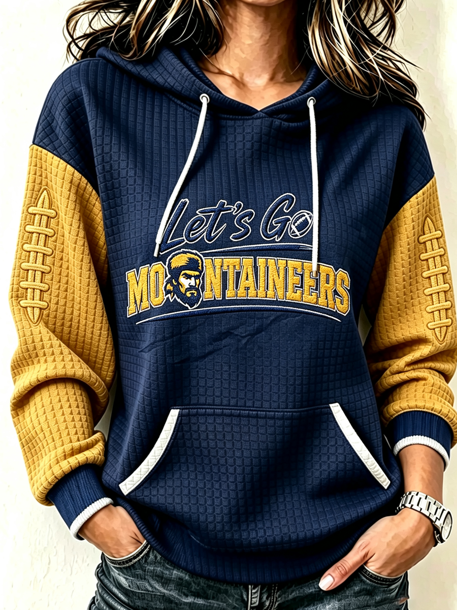 Women's Football Waffle Print Sweatshirt