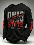 Men'S Football Game Printed Waffle Sweatshirt
