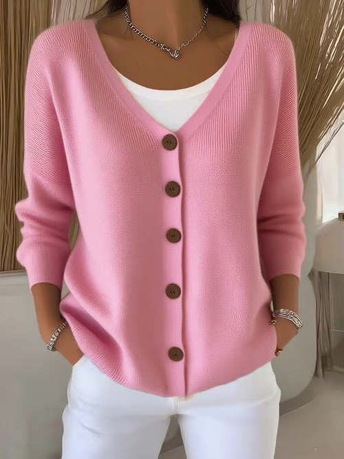 Women'S Solid Color Knitted Cardigan