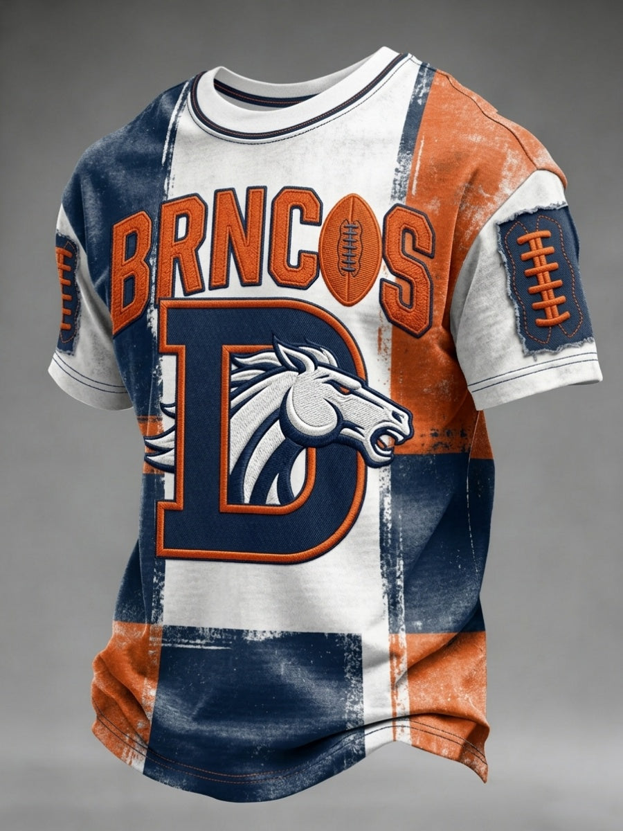 Men's Football Print Casual T-Shirt