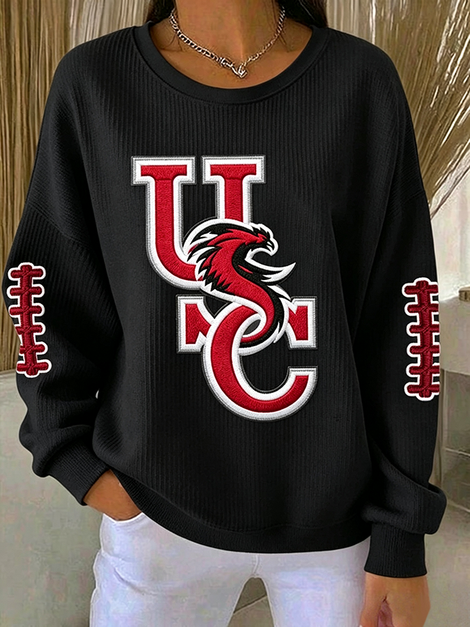 Women'S Football Print Casual Sweatshirt