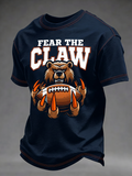 Men's football printed short sleeved T-shirt