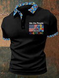 Men's Autism-Themed Printed Polo Shirt