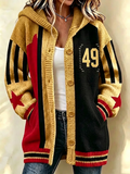 Women's Football Supporters Hooded Knit Cardigan