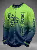 Men'S Football Printed Waffle Sweatshirt