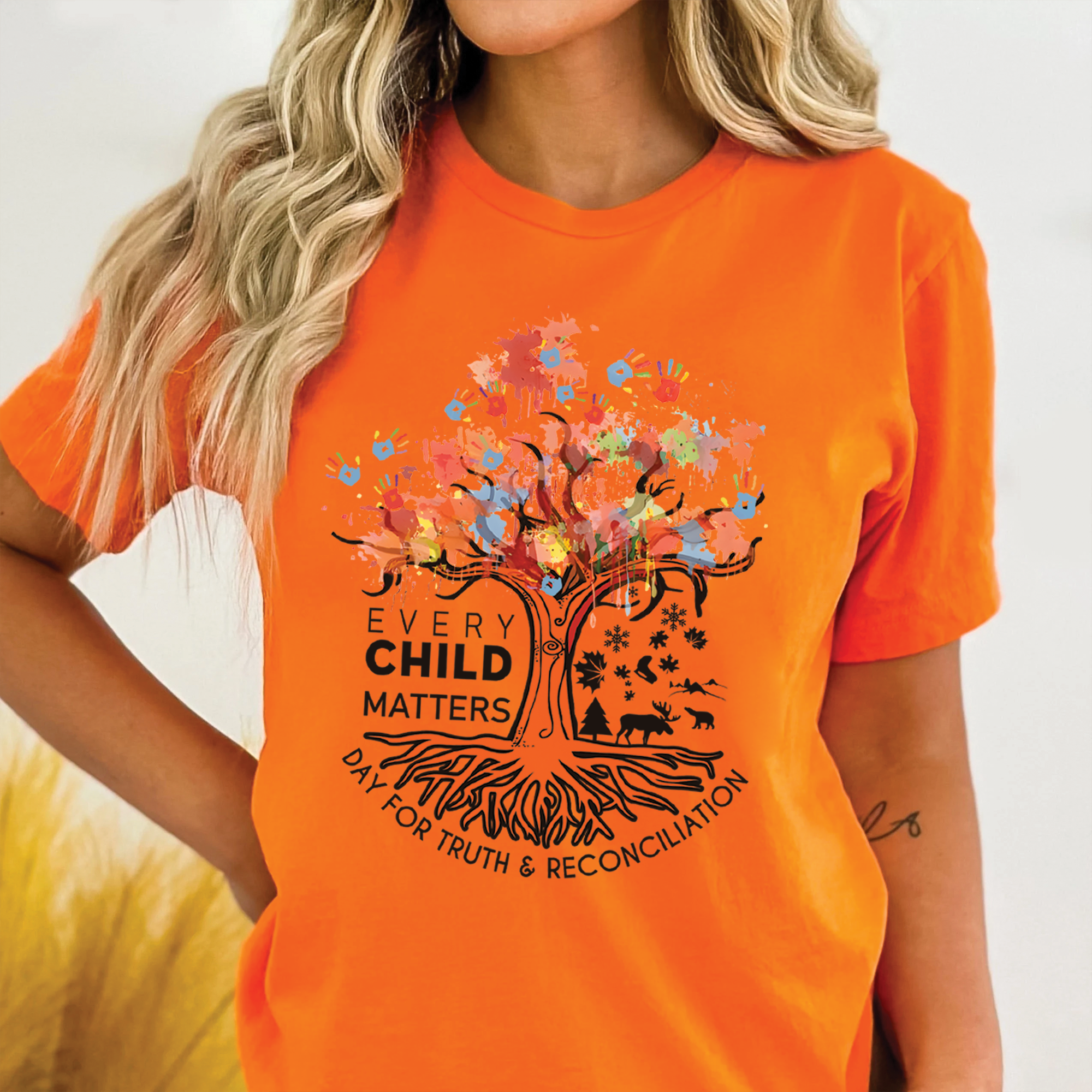 Tree of Life, Handprints of Hope, and Healing - For Orange Shirt Day Unisex T-shirt/Hoodie/Sweatshirt 161