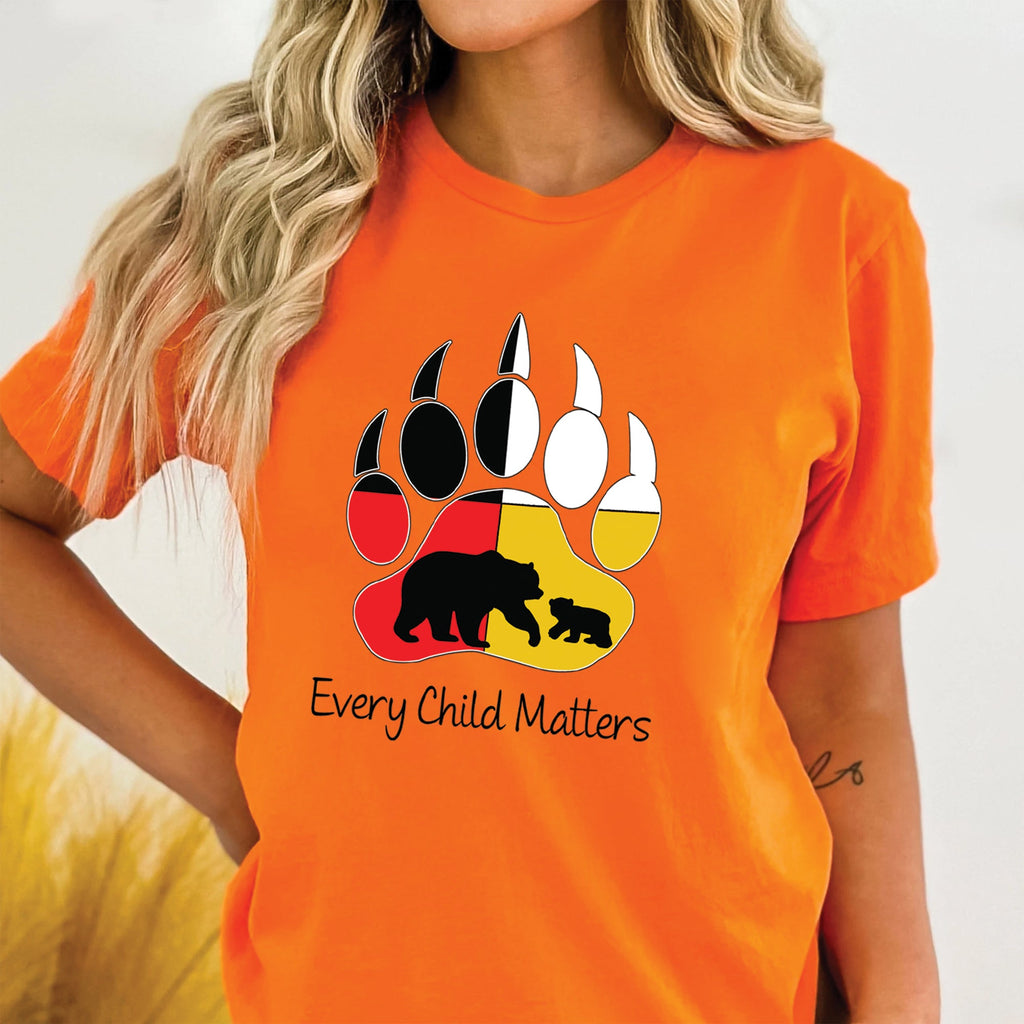 Every Child Matters Guardian Spirit Bear Paw Orange Shirt Day Native American Unisex T-shirt/Hoodie/Sweatshirt