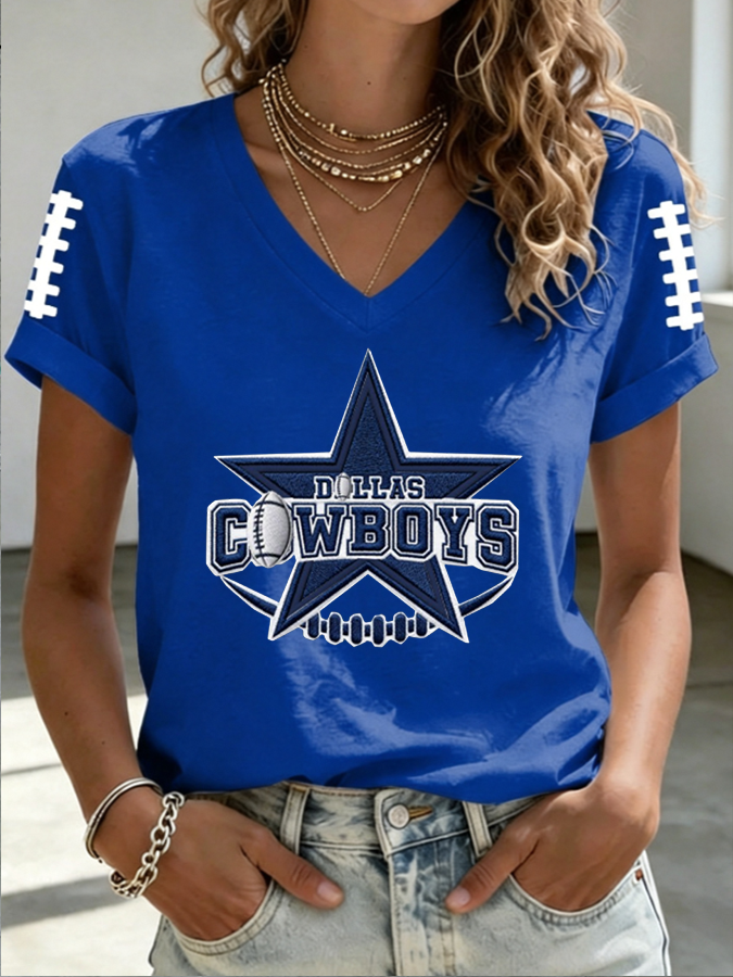 Women'S Football Print Short-Sleeve T-Shirt