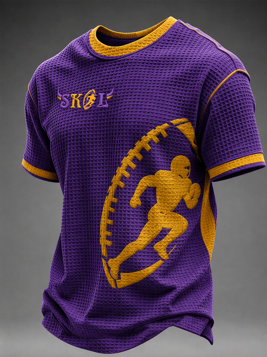 Men'S Football Print Waffle T-Shirt