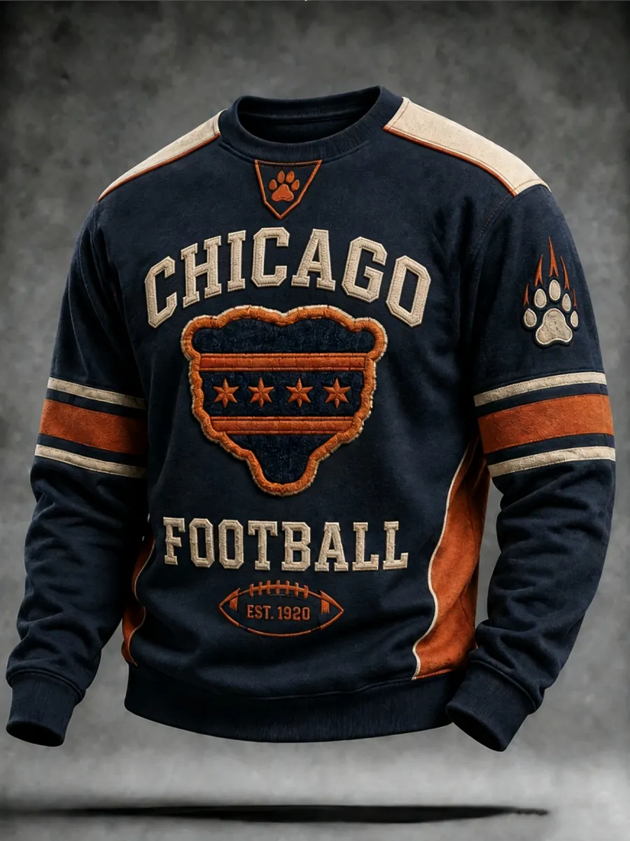 Men's Football Gameday Gift For Football Fans Crew Neck Sweatshirt